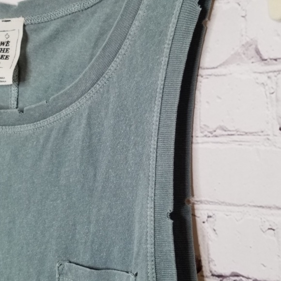We The Free Distressed Ruffled Hem Tank Top - S - Picture 3 of 7